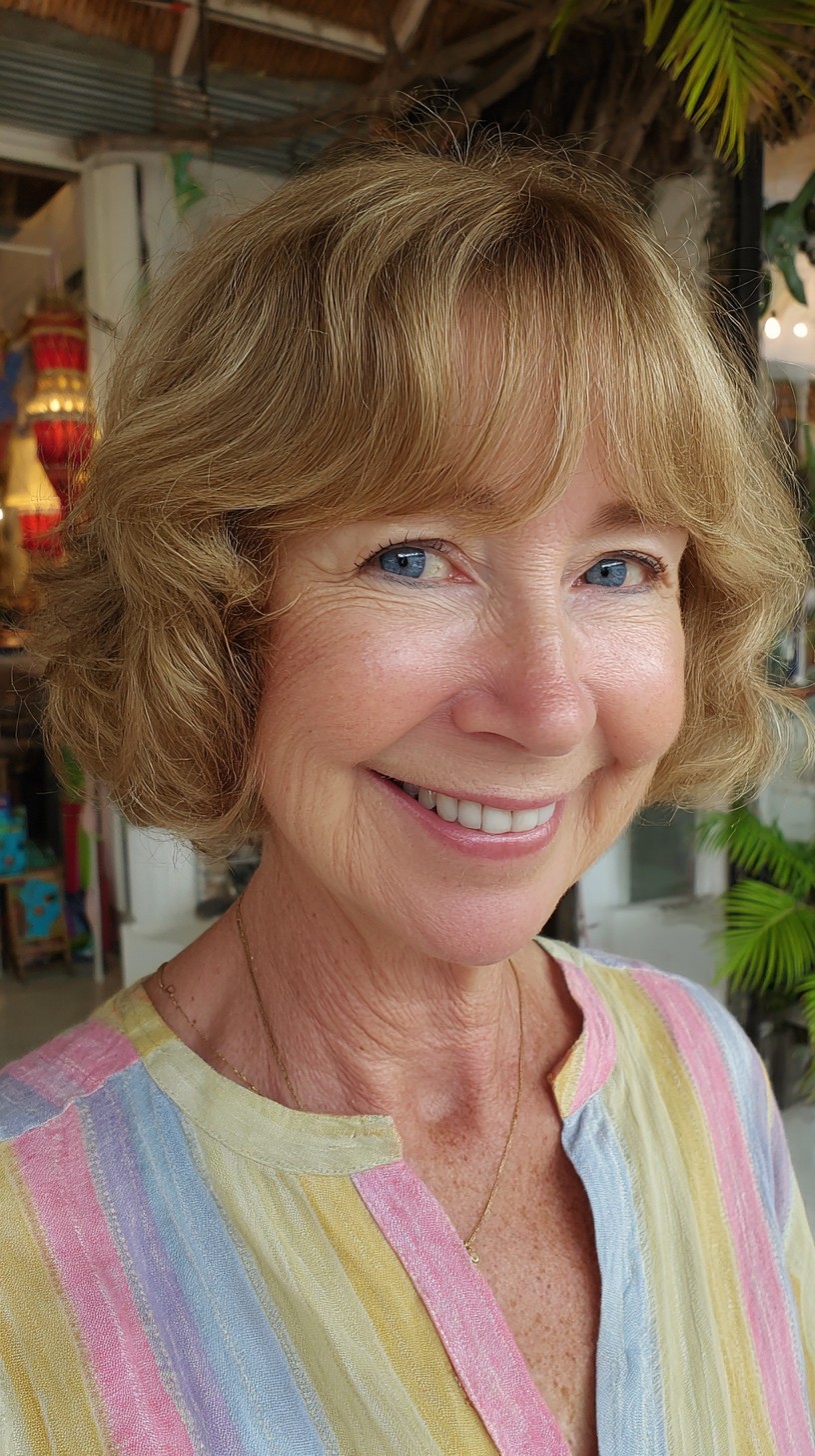 Soft Face-Framing Chin-Length Bob with Wispy Curtain Bangs