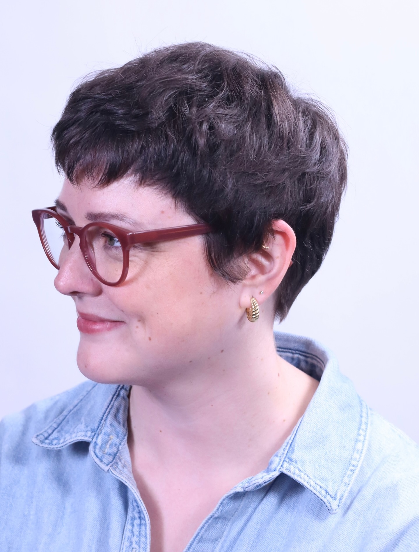 Soft Rounded Short Pixie with Natural Crown Volume