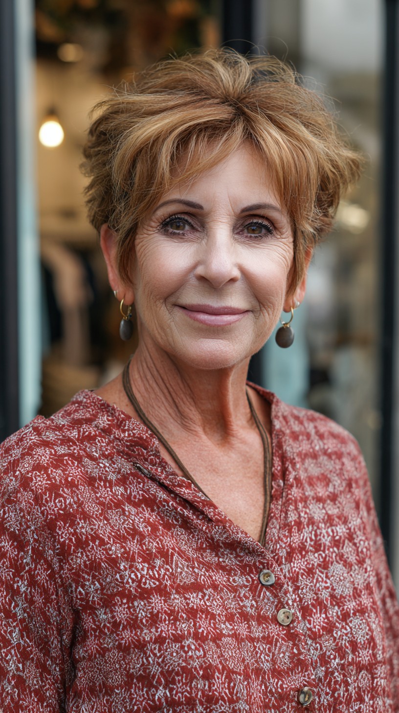 Short Feathered Pixie with Lifted Crown and Soft Face-Framing