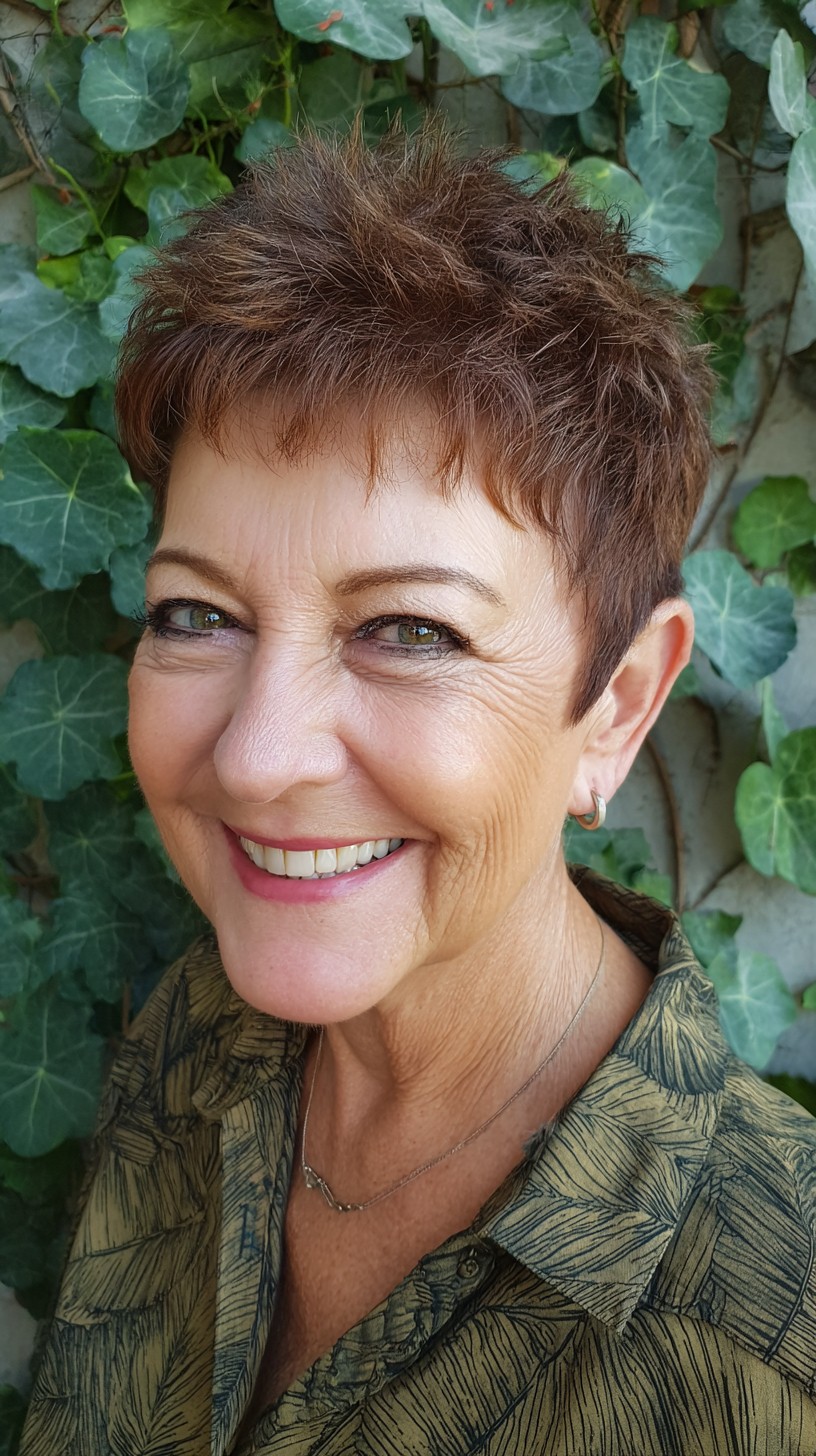 Short Feathered Pixie with Textured Point-Cut Top