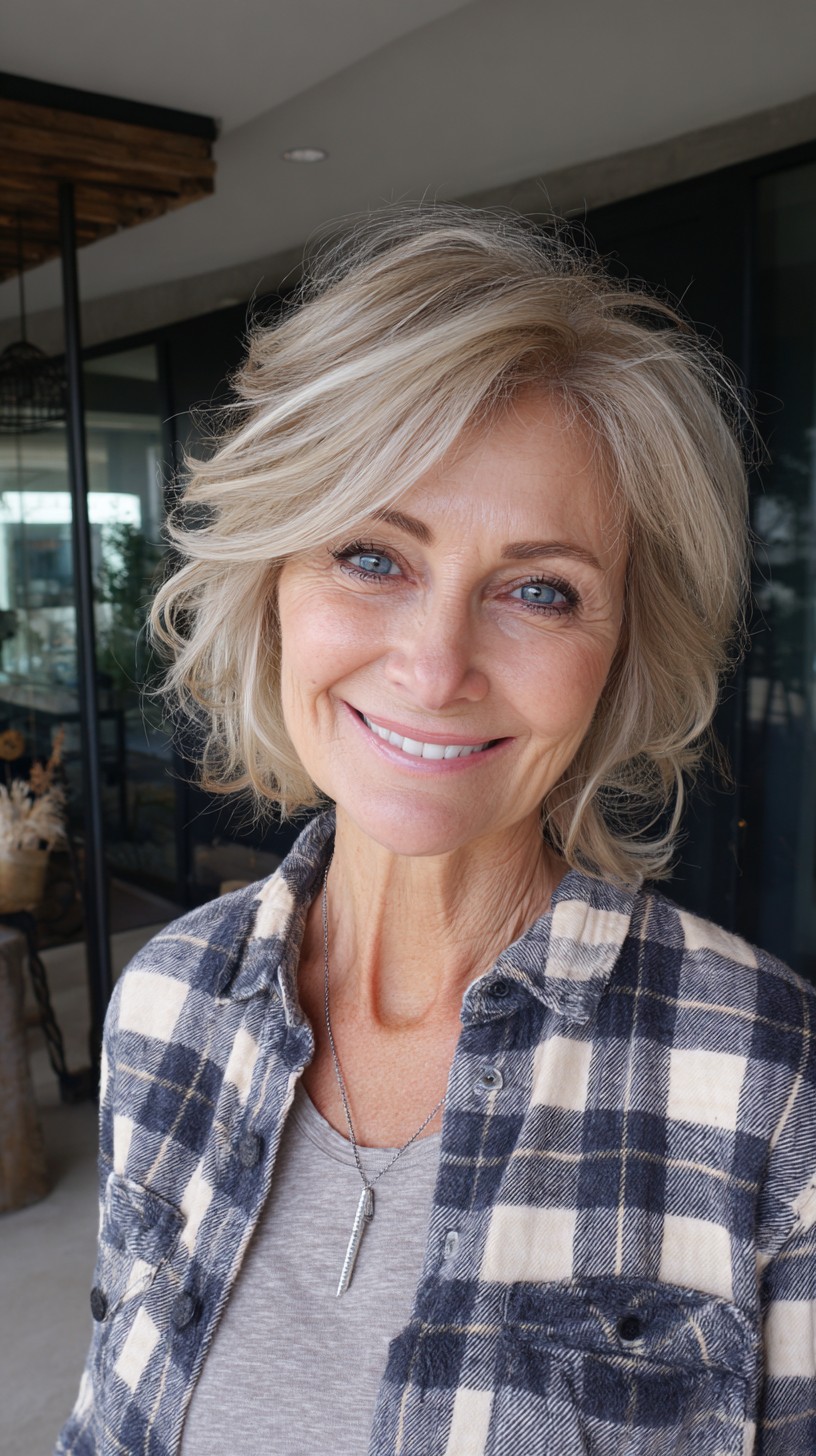 Soft Feathered Shoulder-Length Cut with Side-Swept Layers