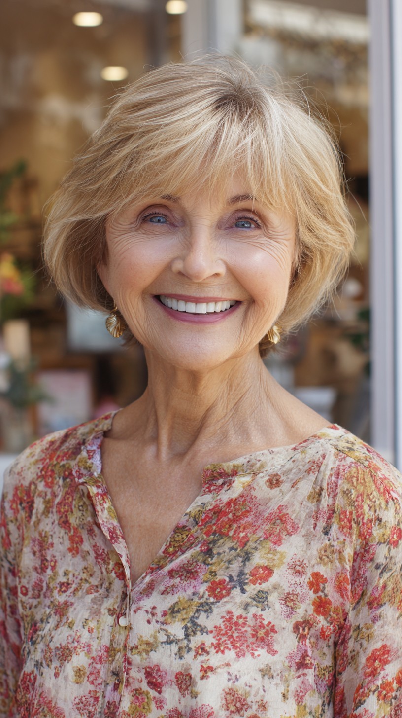 Soft Layered Chin-Length Bob with Feathered Fringe