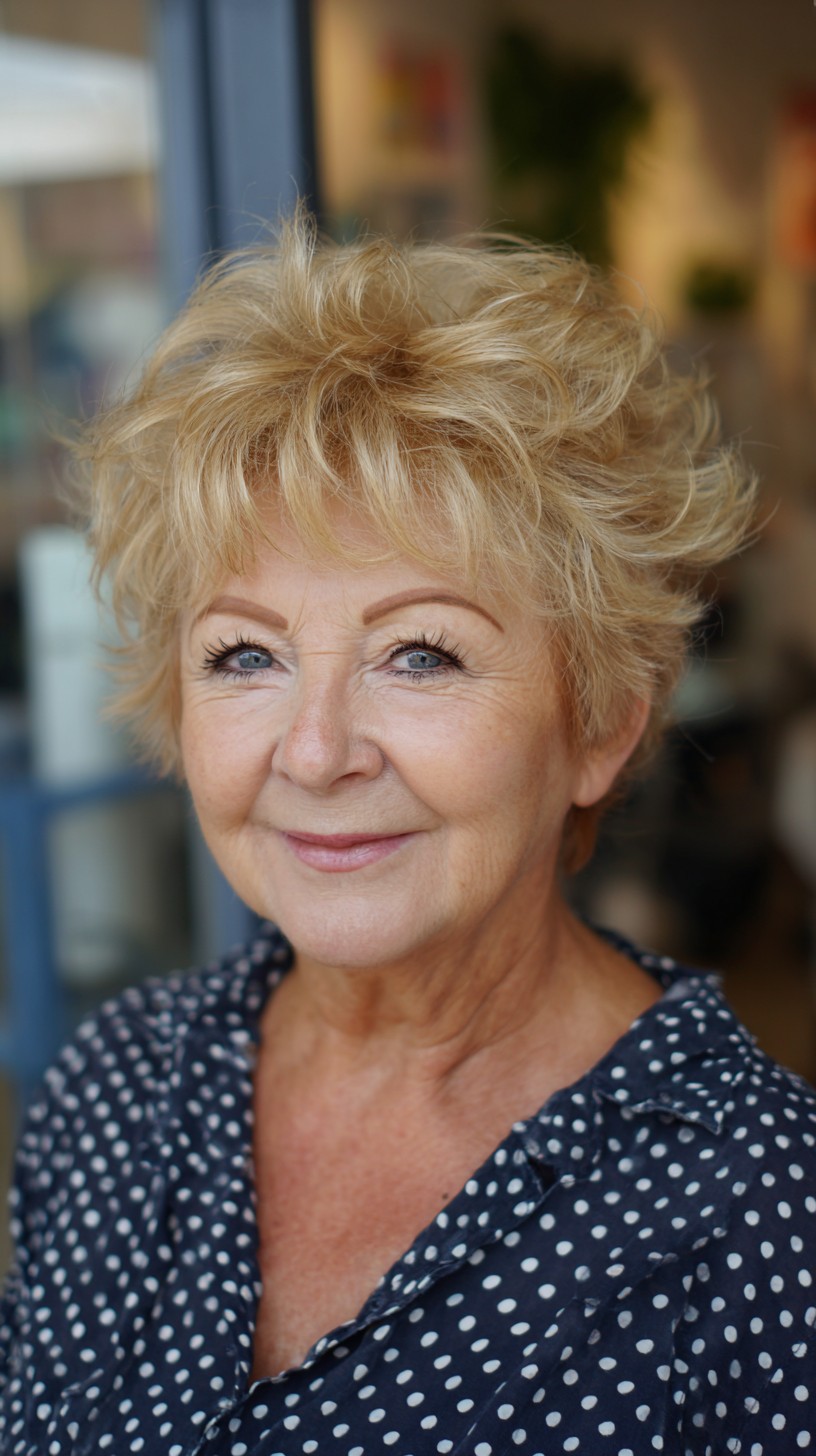 Sunlit Shaggy Pixie with Textured Crown and Micro Fringe