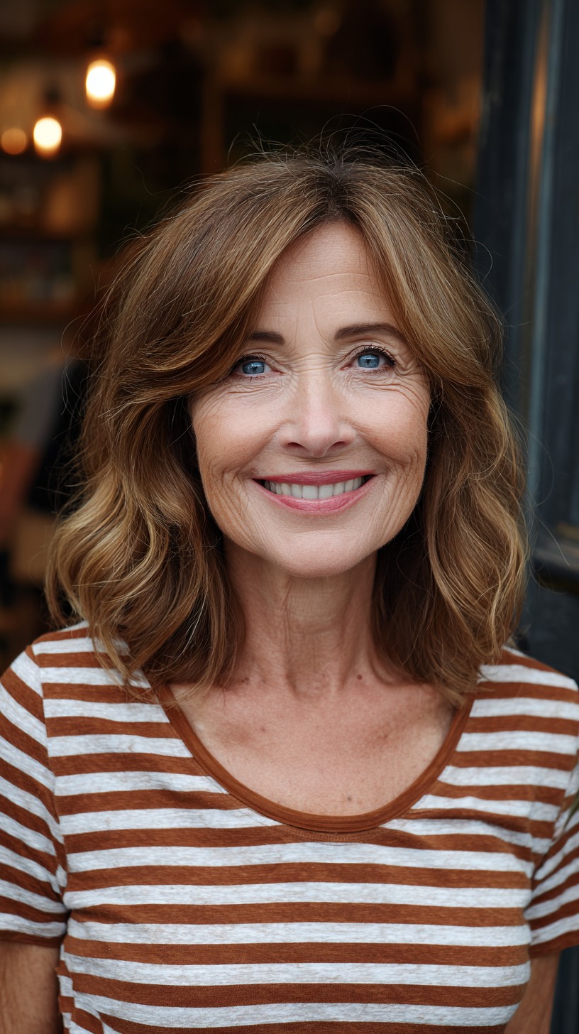 Lived-In Shoulder-Length Cut with Gentle Center-Part Curtain Fringe
