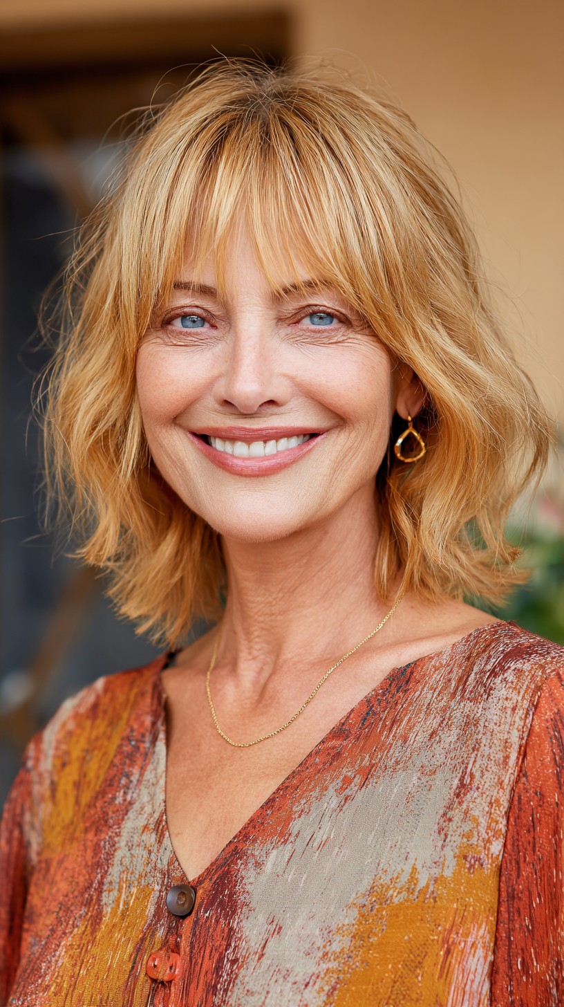 Sunlit Textured Lob with Wispy Curtain Fringe