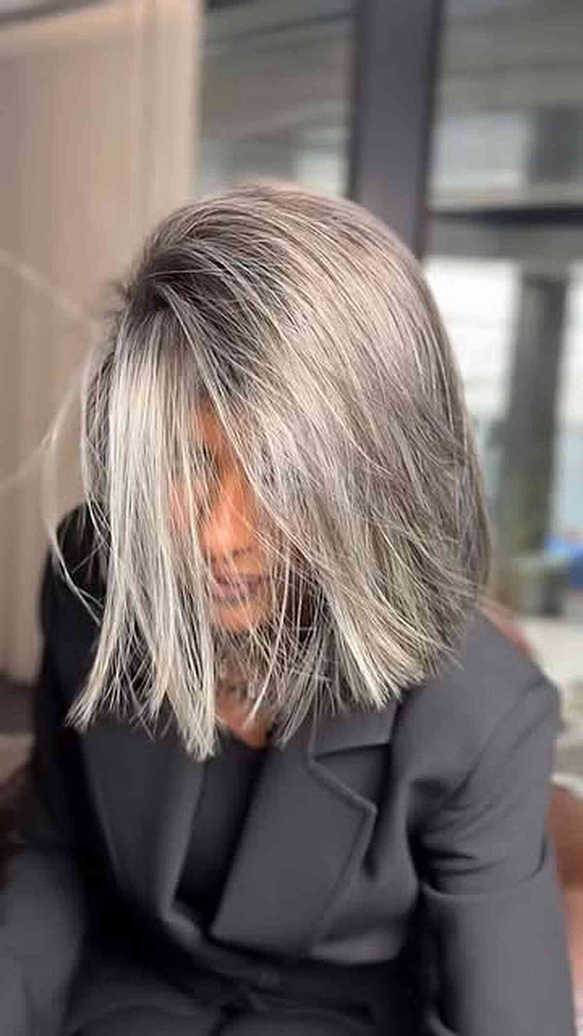 Smoky Silver Textured Bob