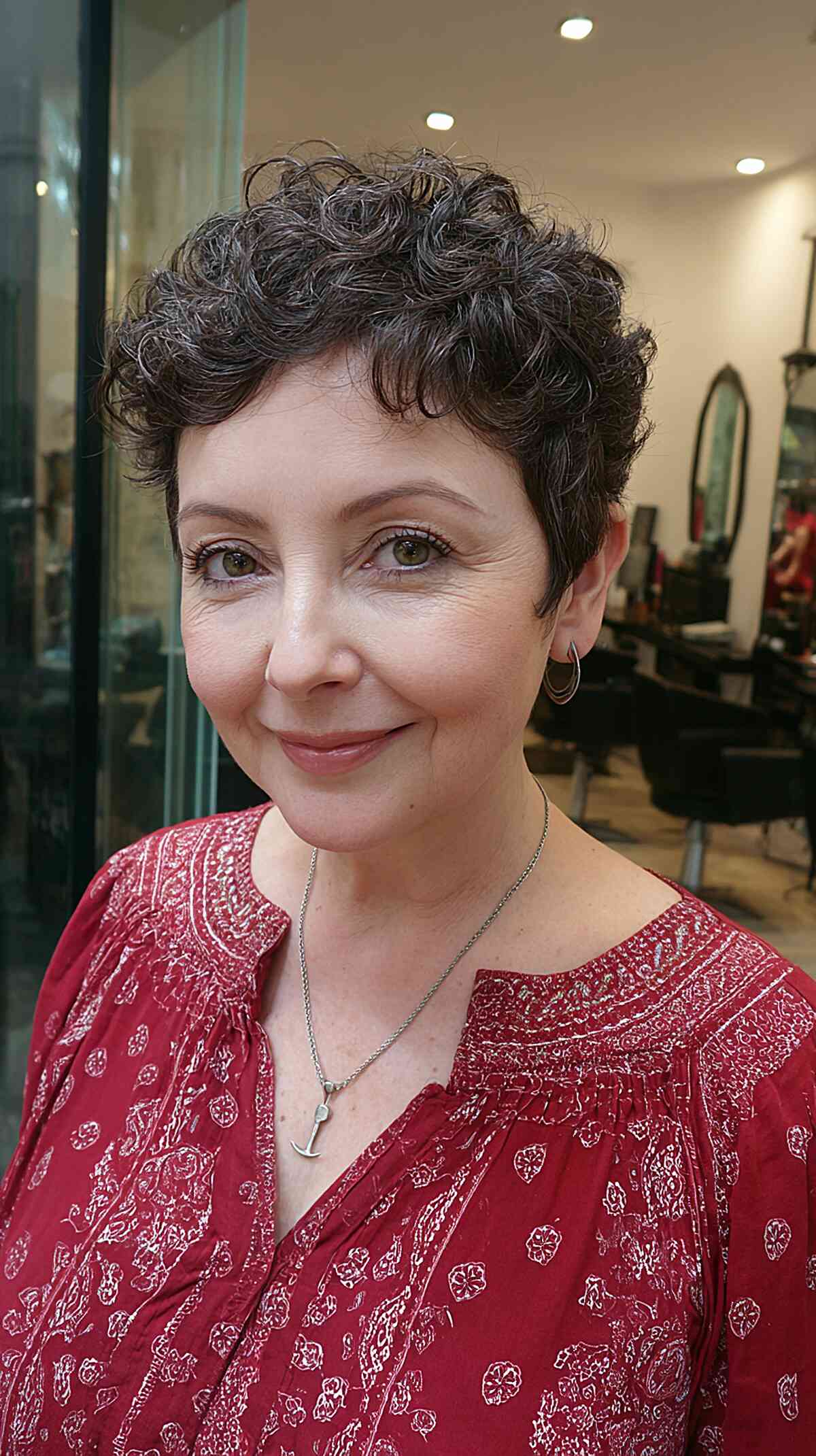 Textured Layered Pixie with Defined Curls