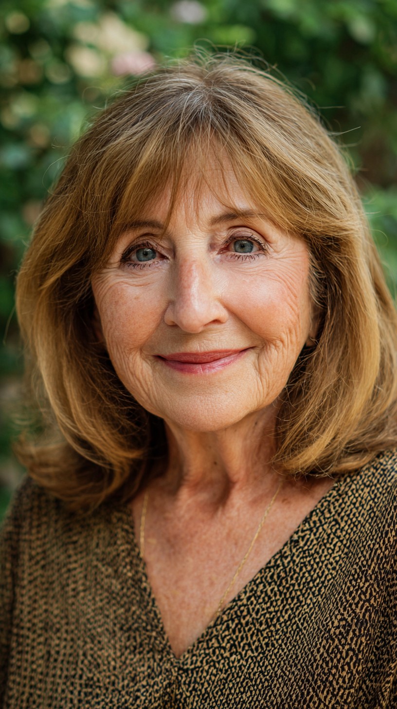 Rounded Mid-Lob with Face-Framing Micro Curtain Fringe