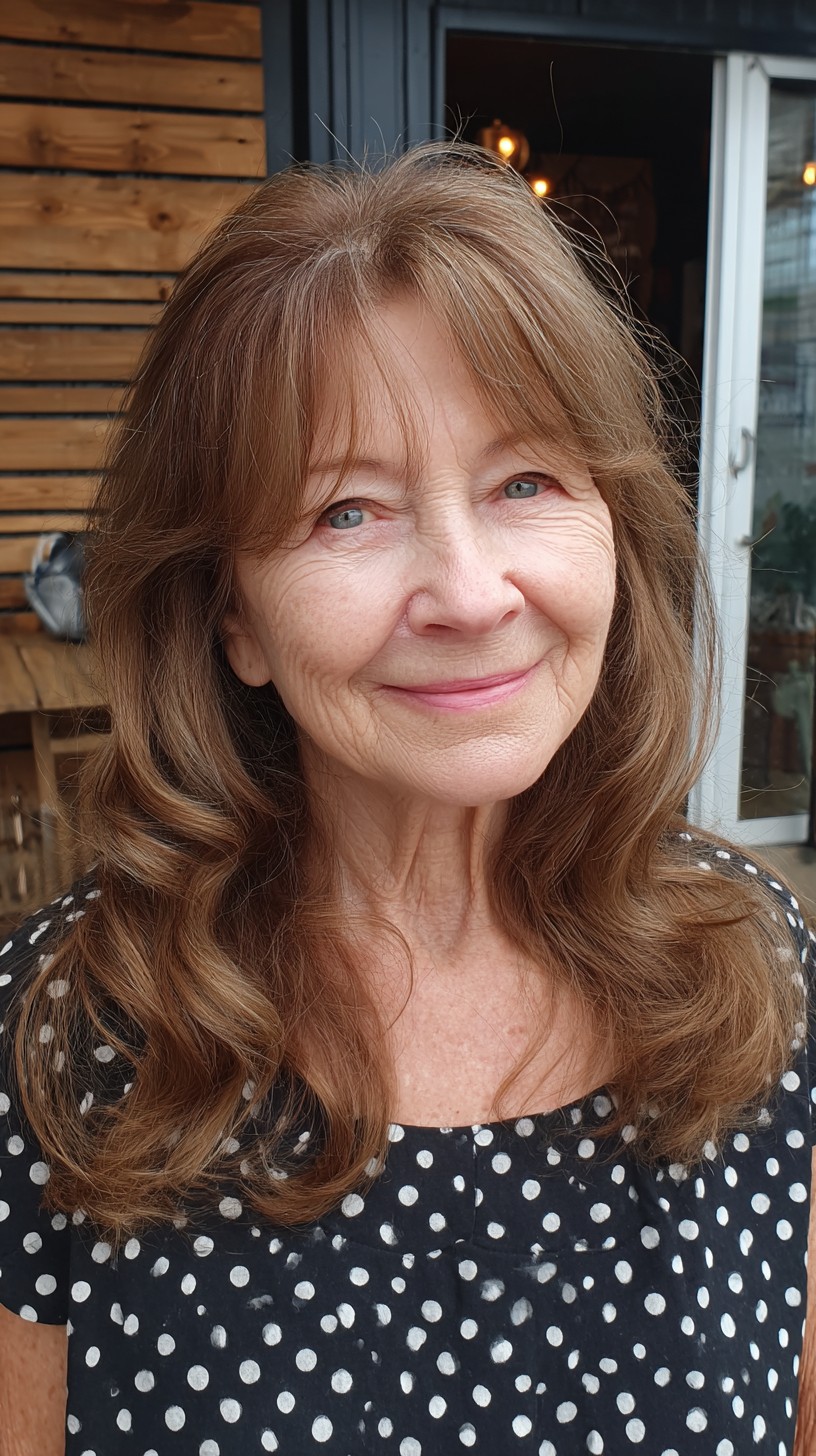 Soft Center-Parted Curtain Bangs with Long Face-Framing Layers
