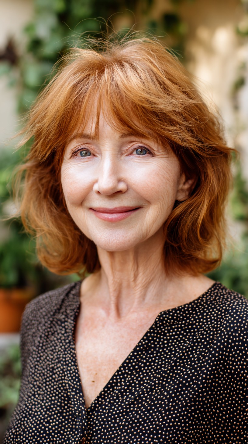 Soft Copper Mid-Lob with Crown Micro-Layers and Curtain Fringe