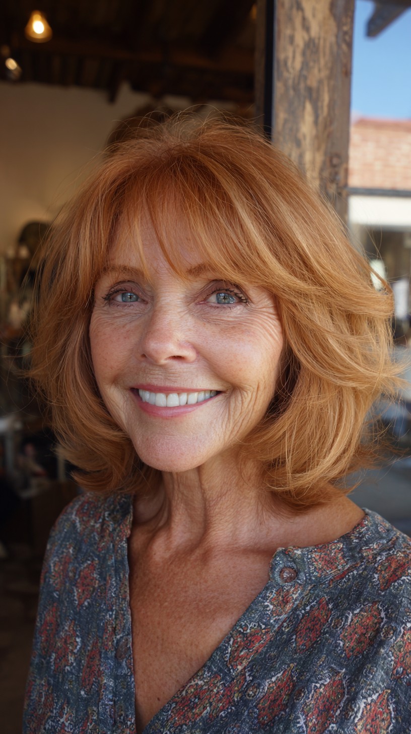 Soft Copper Mid-Lob with Crown Graduation and Micro Curtain Fringe