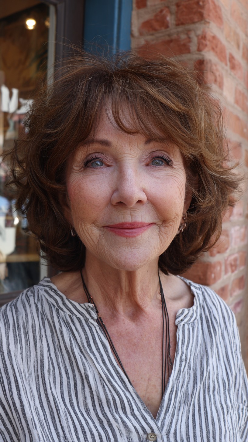 Voluminous Feathered Bottleneck Fringe with Chin-Length Layers