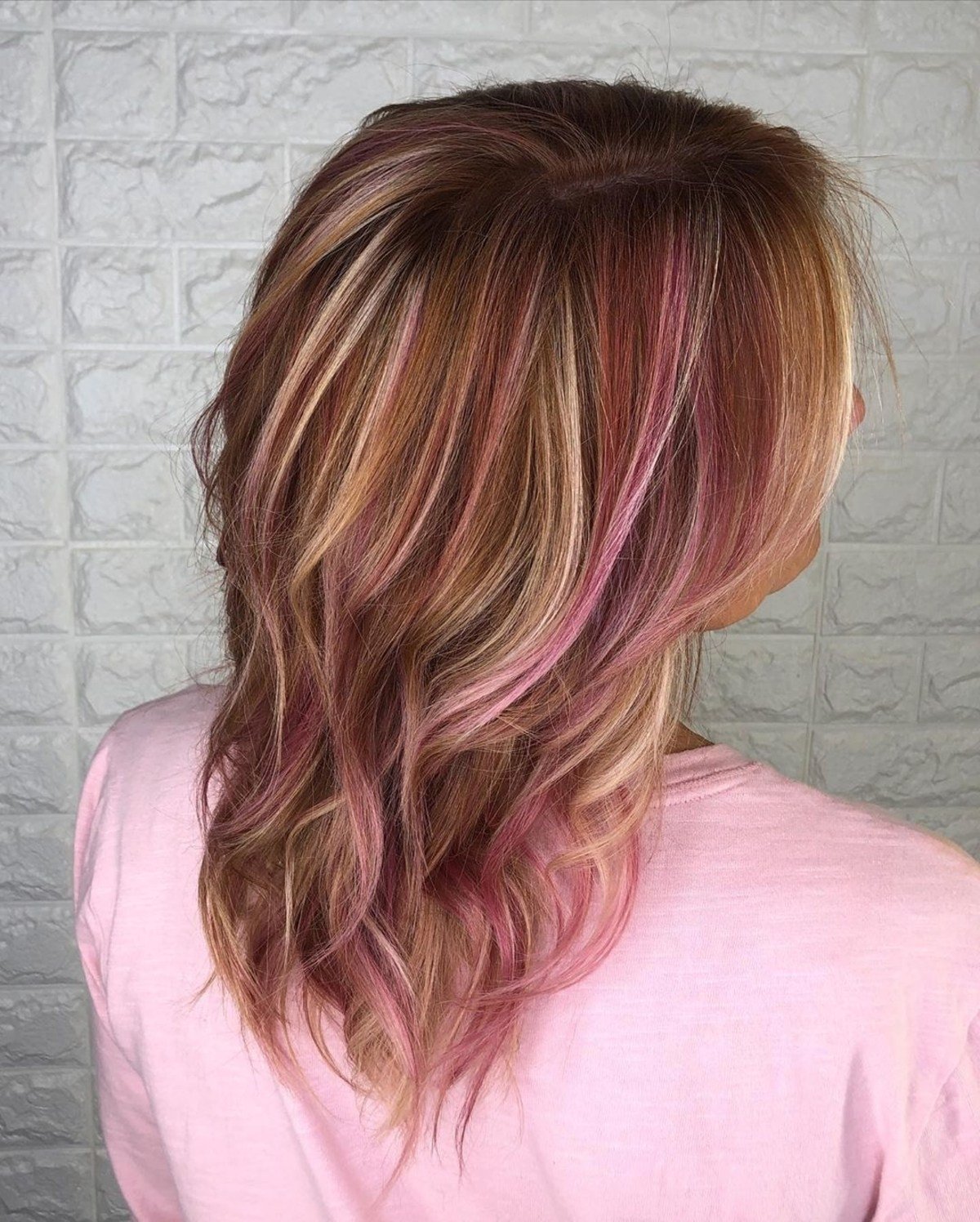 Ginger Red Hair With Pink Highlights