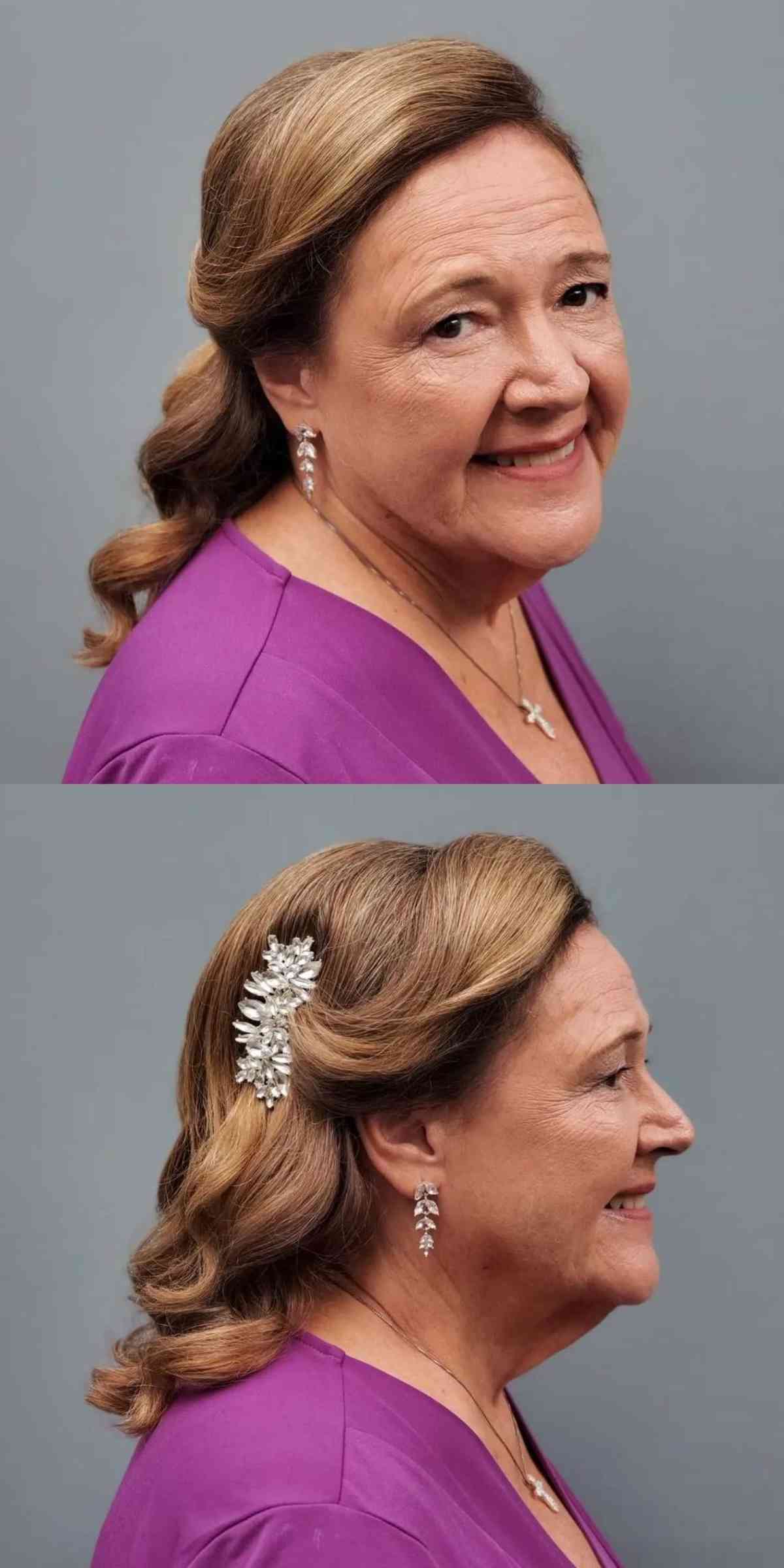 Glamorous Style with Glam Waves for the Mother of the Bride