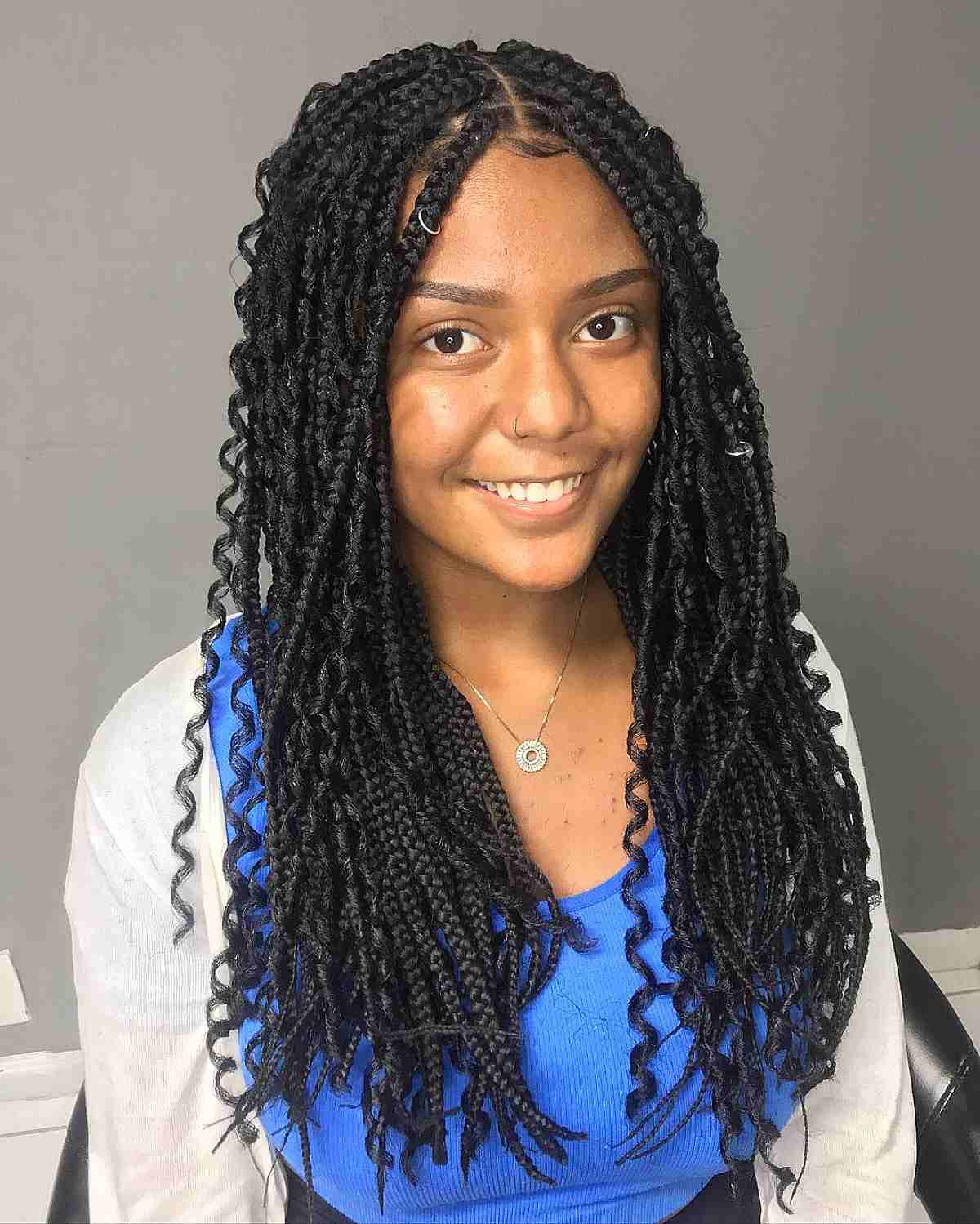 Goddess Long Braids with Tight Curls