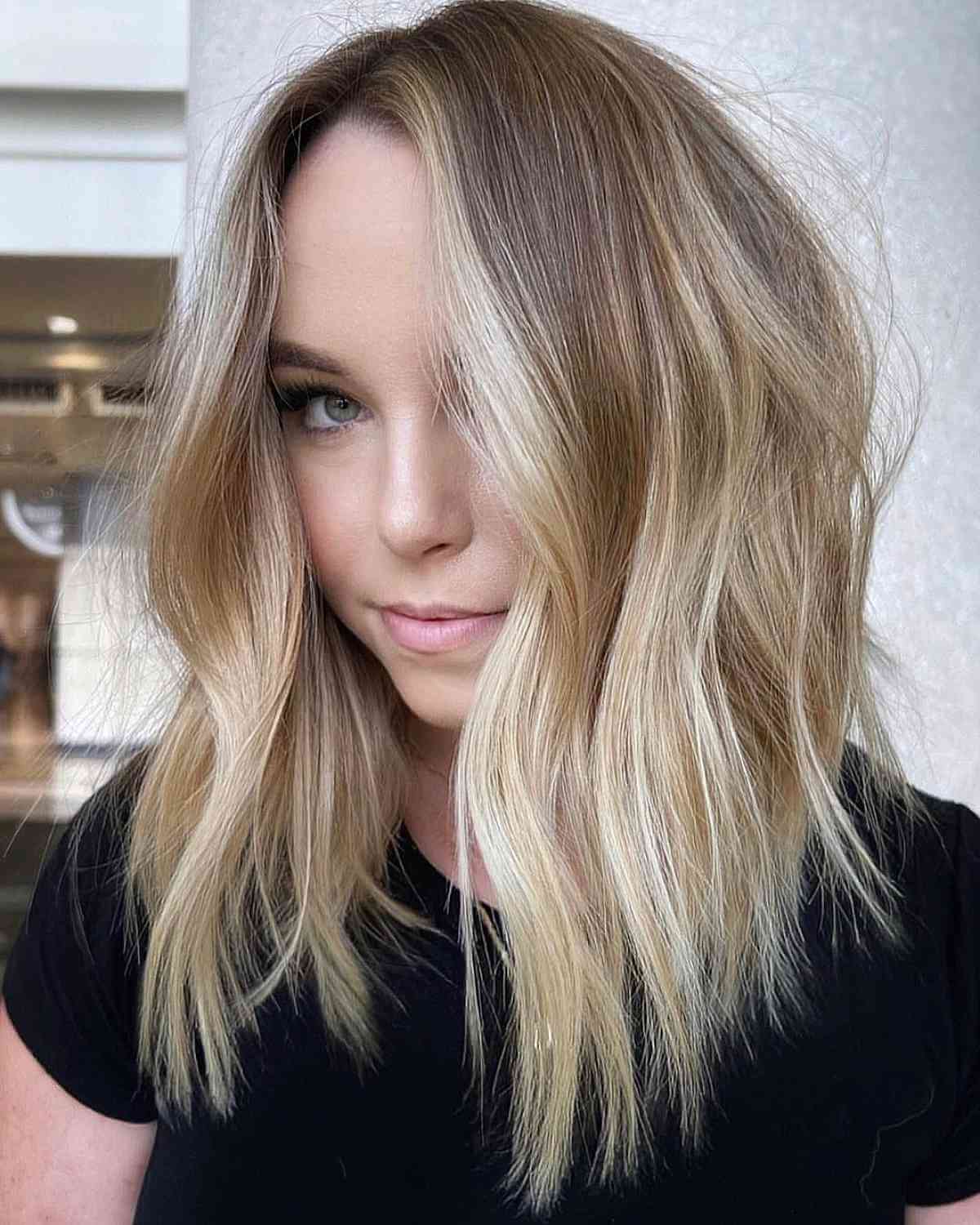 Sultry Golden Blonde with Light Blonde Highlights