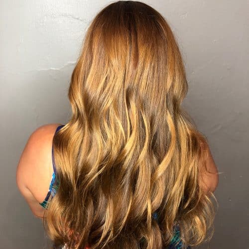 Golden Copper Brown Balayage