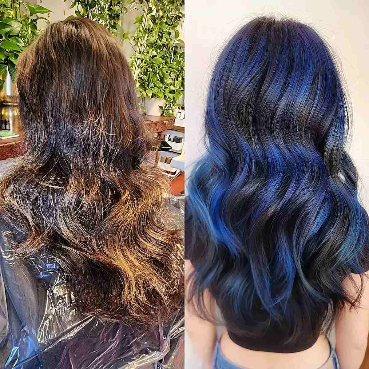 20 Magnetizing Hairstyles with Dark Blue Hair Color | ผมสีน้ำเงินเข้ม,  ผมสีน้ำเงิน, สีผมออมเบร
