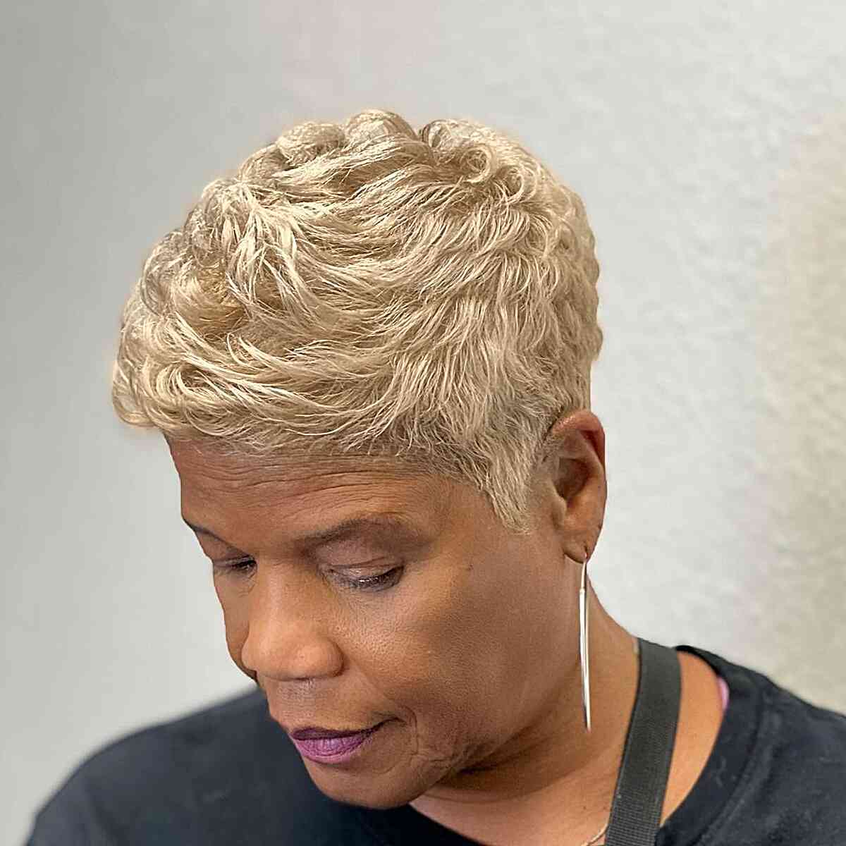 Gorgeous Blonde Pixie Cut for Older Black Women