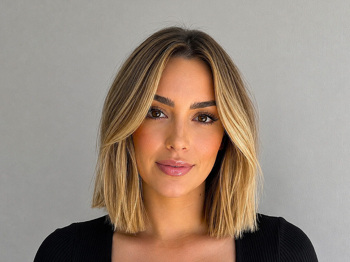 Gorgeous blunt collarbone cut