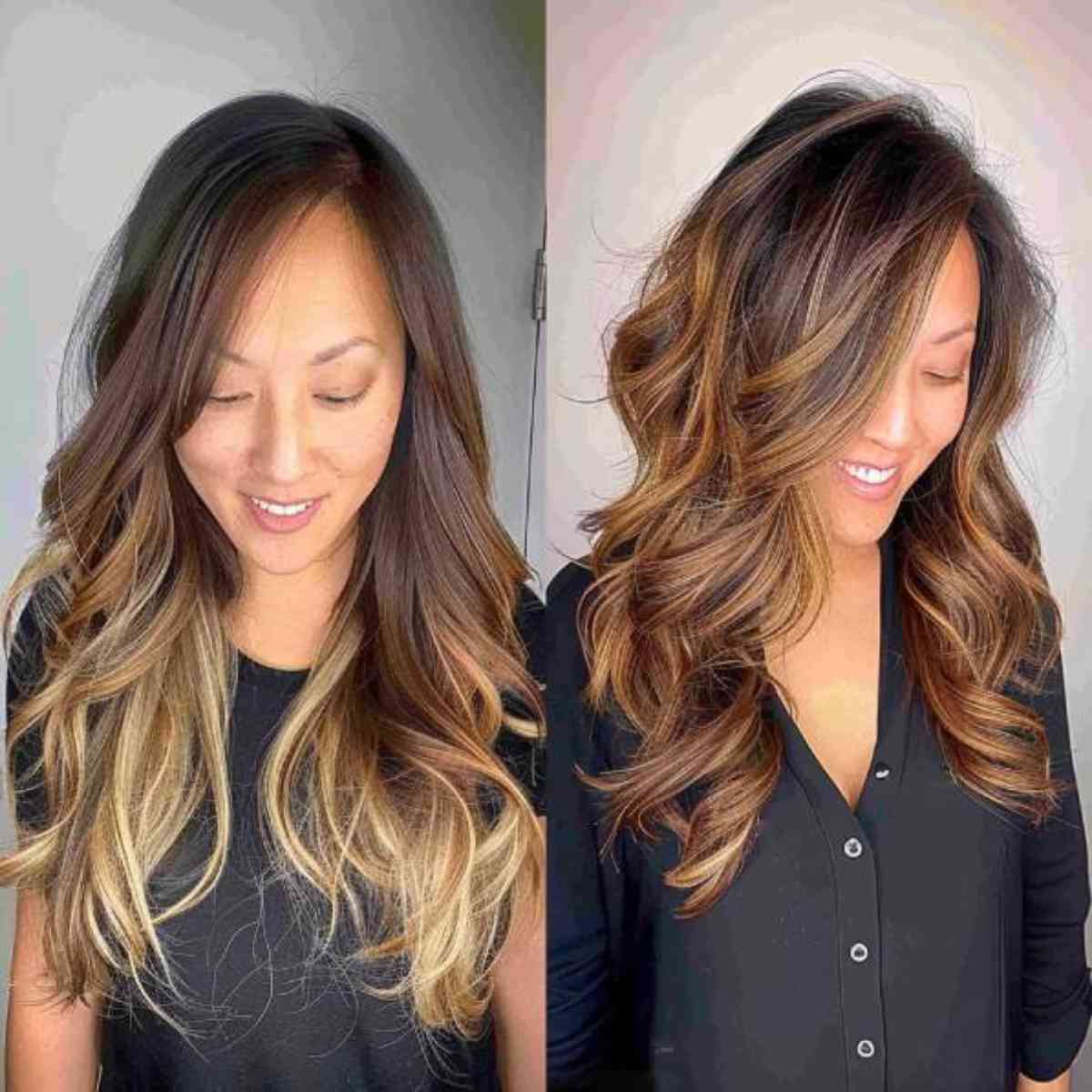 Gorgeous Caramel Balayage with Curled Ends
