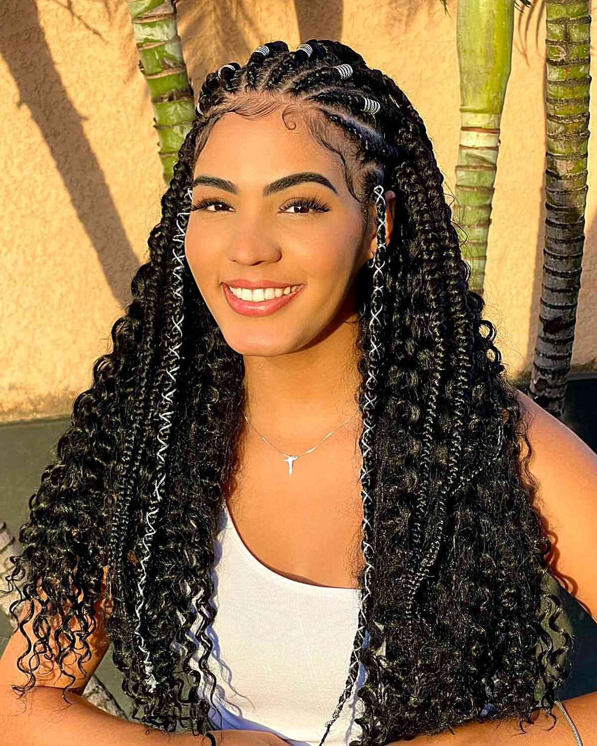 Gorgeous Fulani Braids with Strings and Baby Hairs