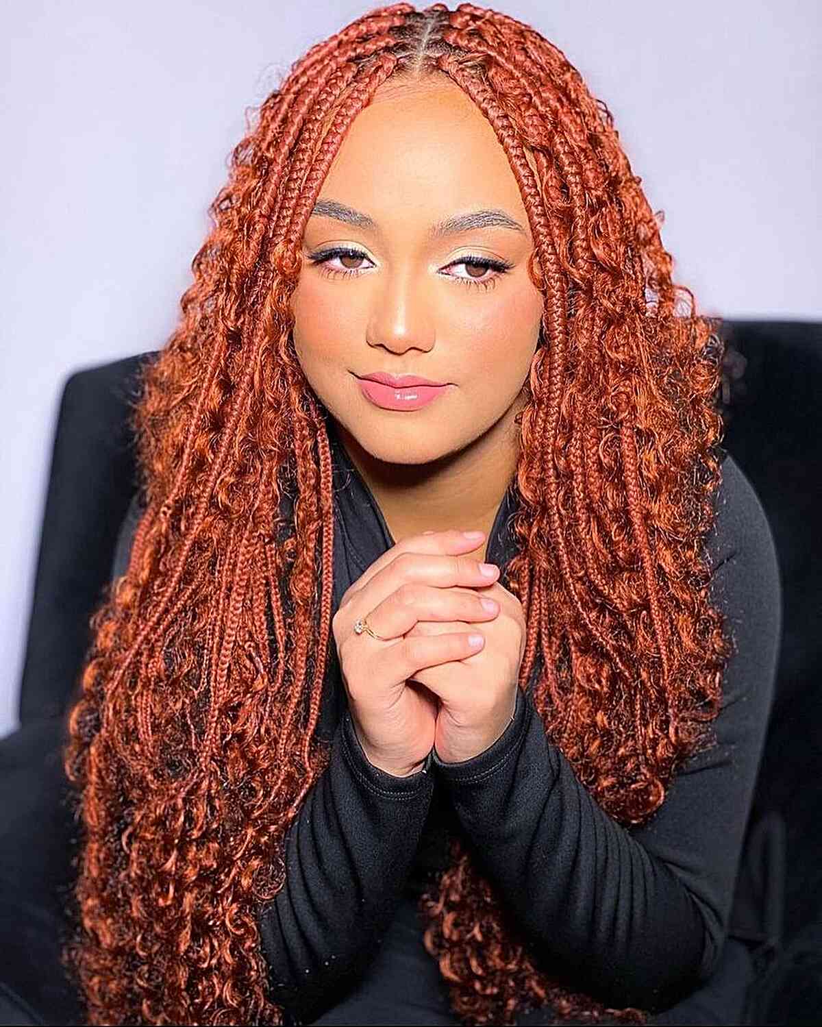 Gorgeous Ginger Box Braids for Long Hair and women with a sense of style