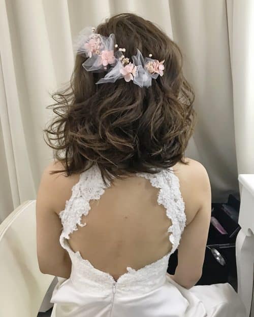 Gorgeous Lob with Flowers for Prom Night