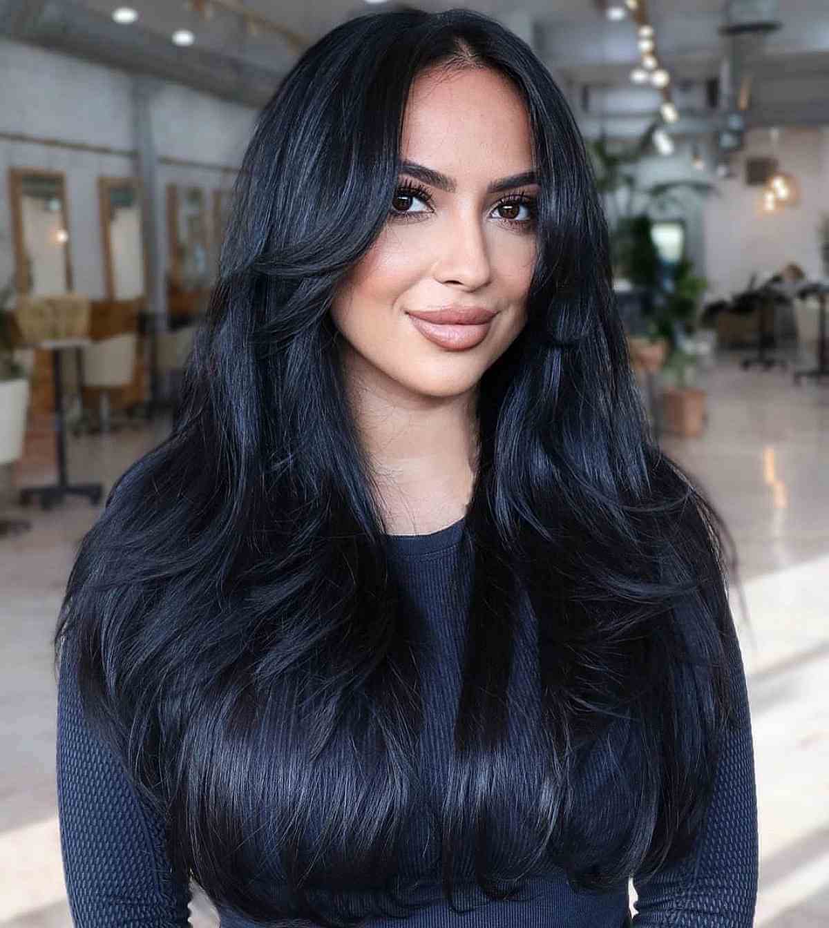 Gorgeous Long Layered Blowout Hairstyle for Thick Hair