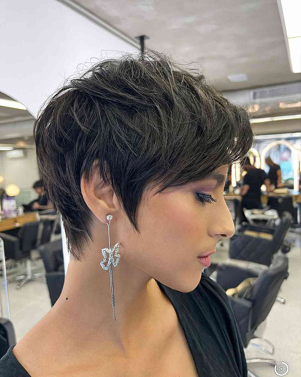 Gorgeous Pixie with Layers and Sideburns