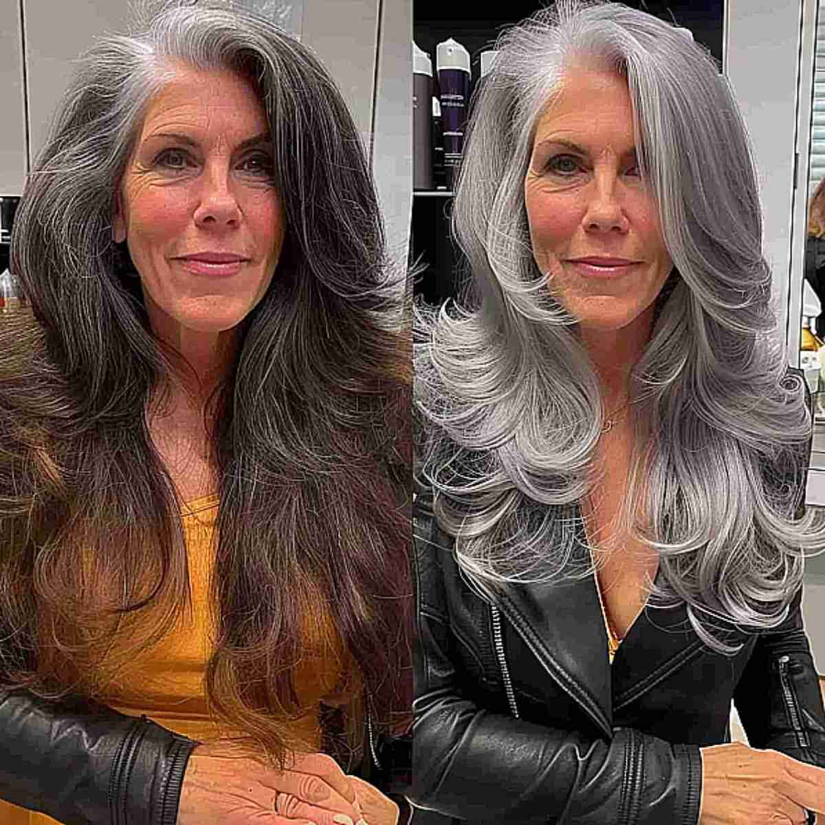 Gorgeous Silver Hair Transformation for Older Women Coloring Gray Hair