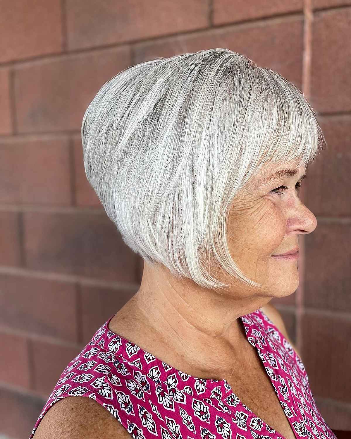 Graduated Bob Haircut for Women Passed Their 60s