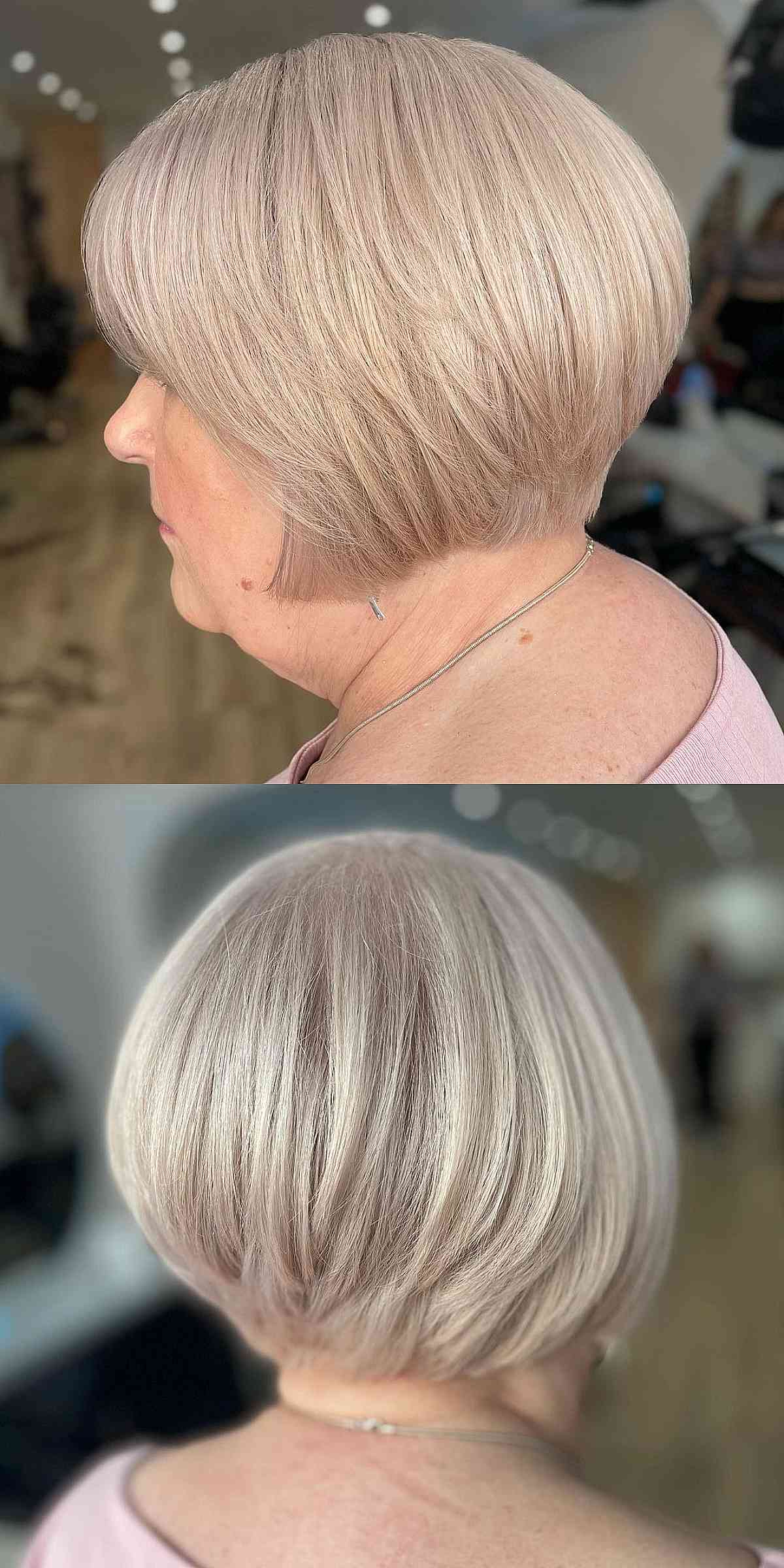 Graduated Bob with Short Layers for Older Women