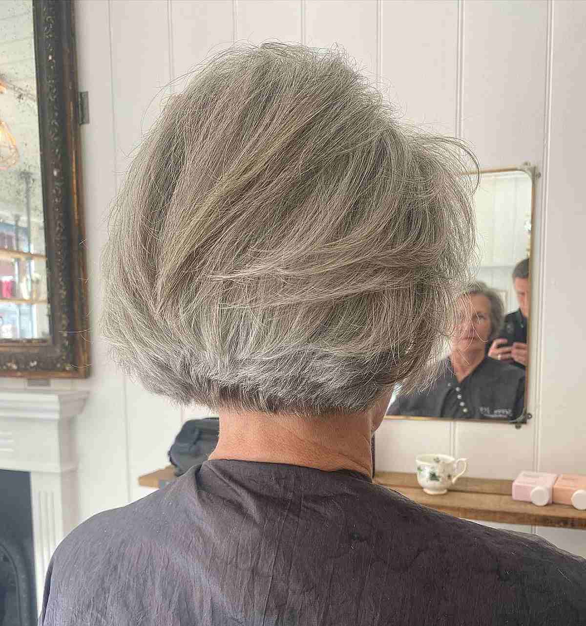 Graduated Feathered Bob for Old Ladies