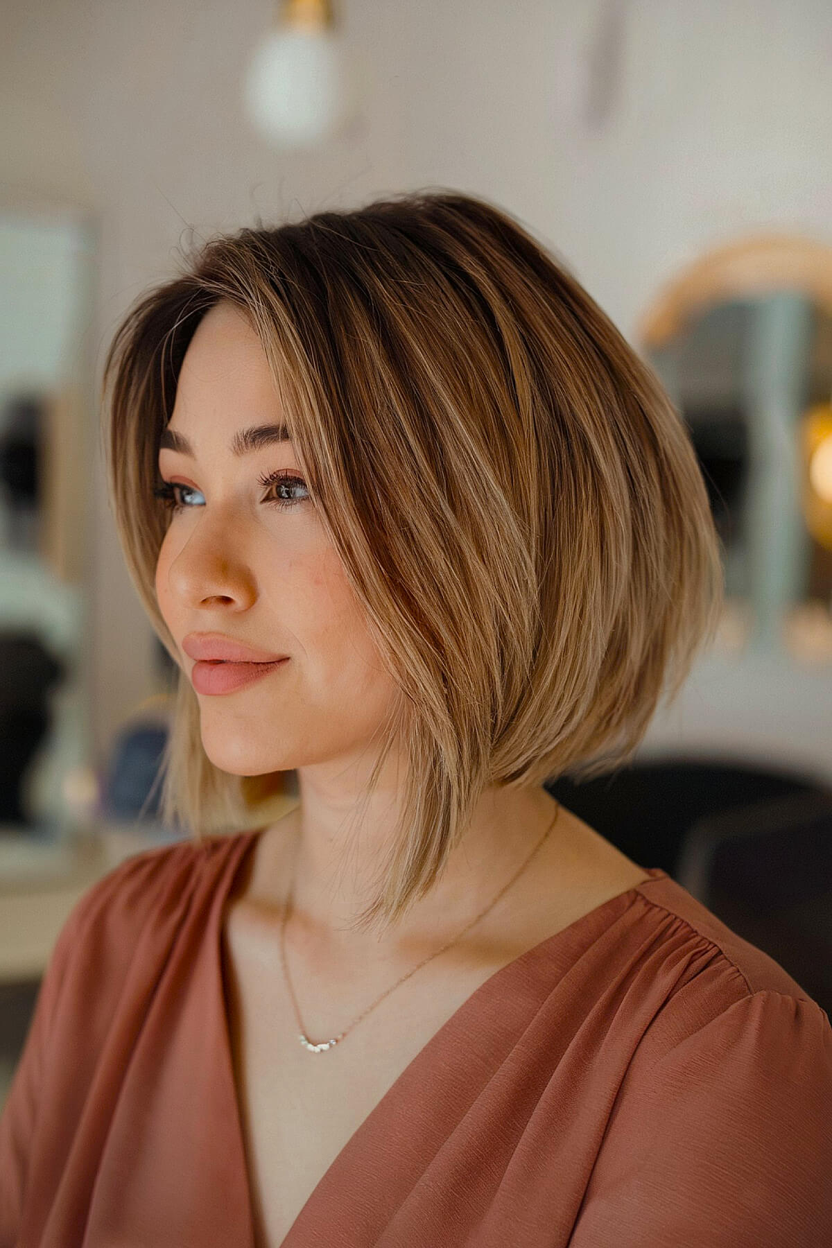 Graduated layered bob for women over 30