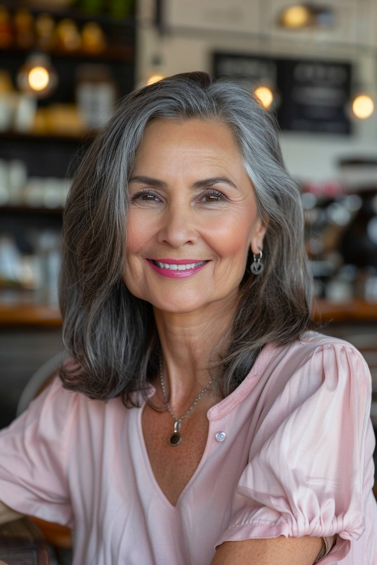 Gray hairstyle for seniors