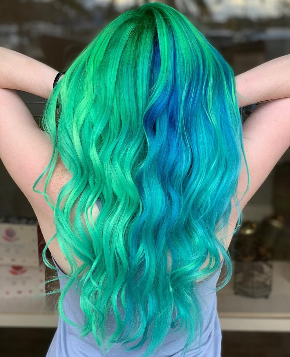 Green and Blue Lagoon Mermaid Hair