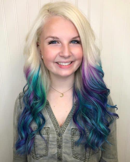 Green, Purple and Blue Mermaid Hair