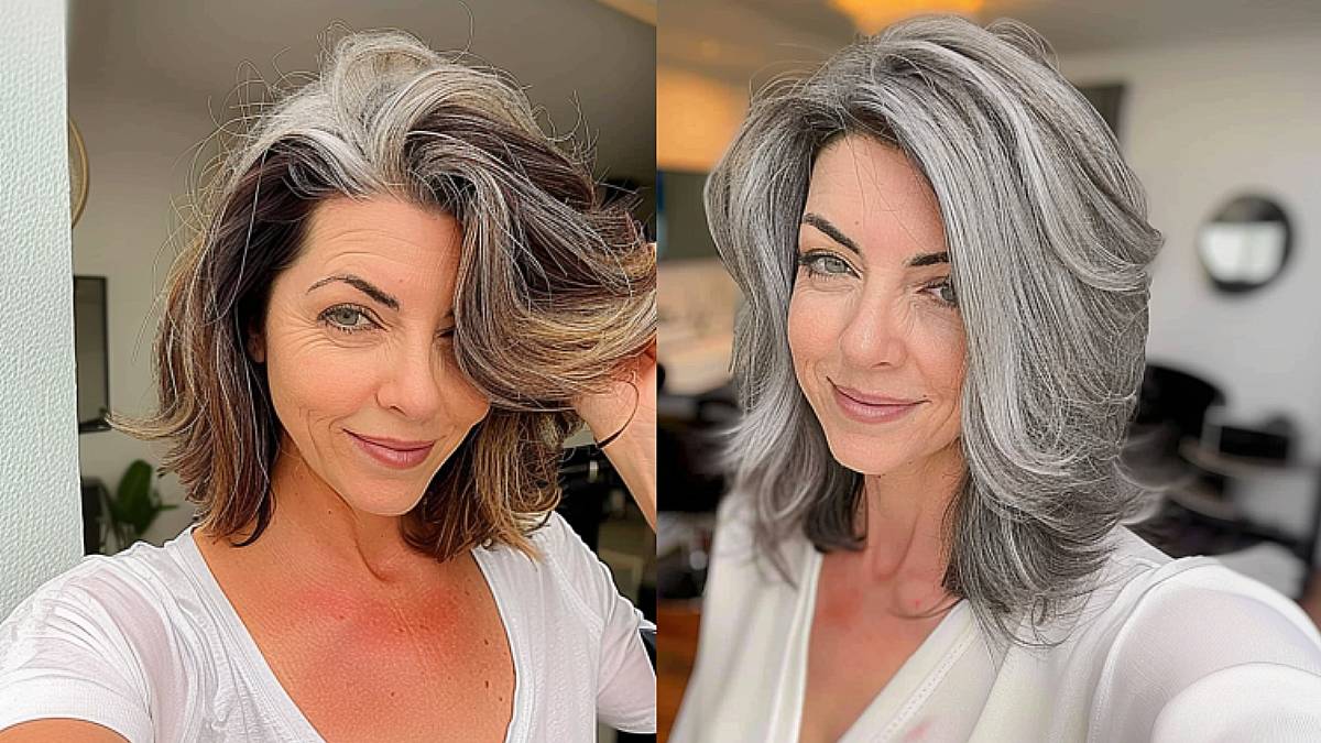 white grey streaks in hair