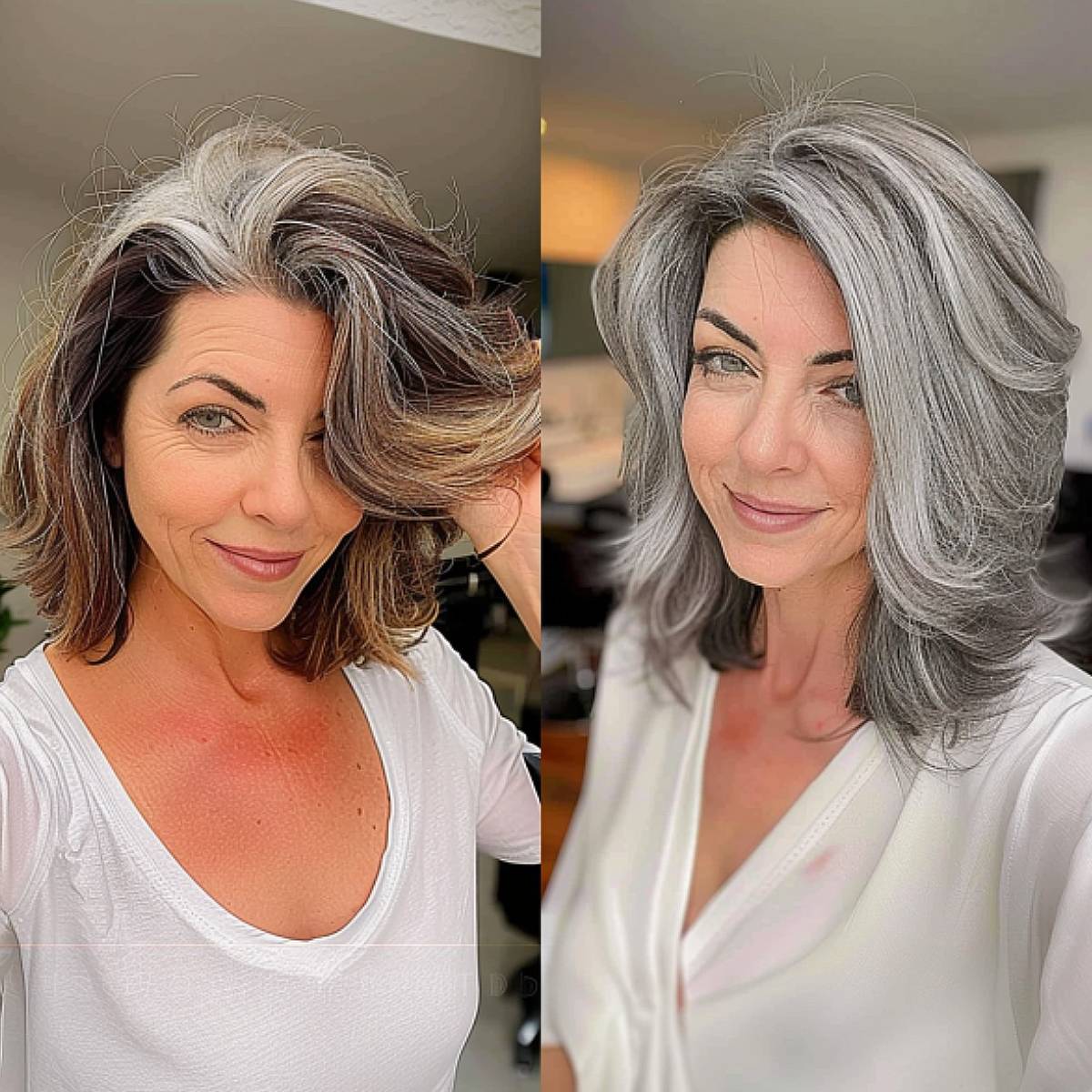 Instead Of Covering Grey Roots, This Hair Colorist Makes Clients Embrace It  | Bored Panda