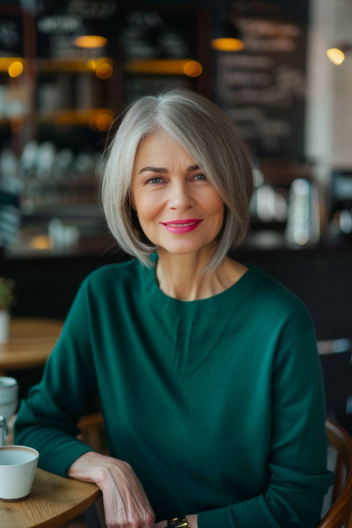 Grey bob hairstyle