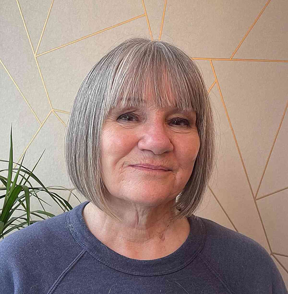 Grey Classic and Timeless Bob Cut for Women in their 60s