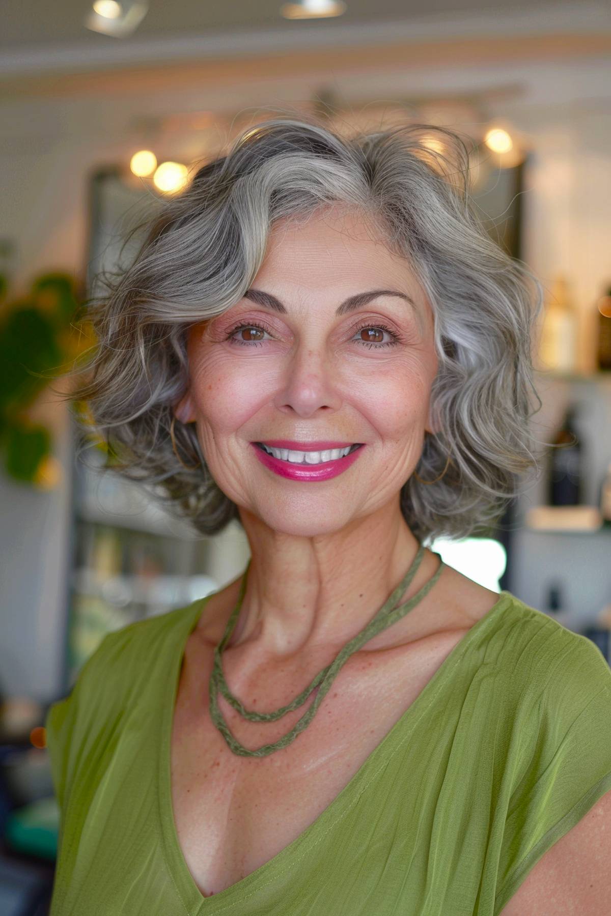 Grey hair bob older women