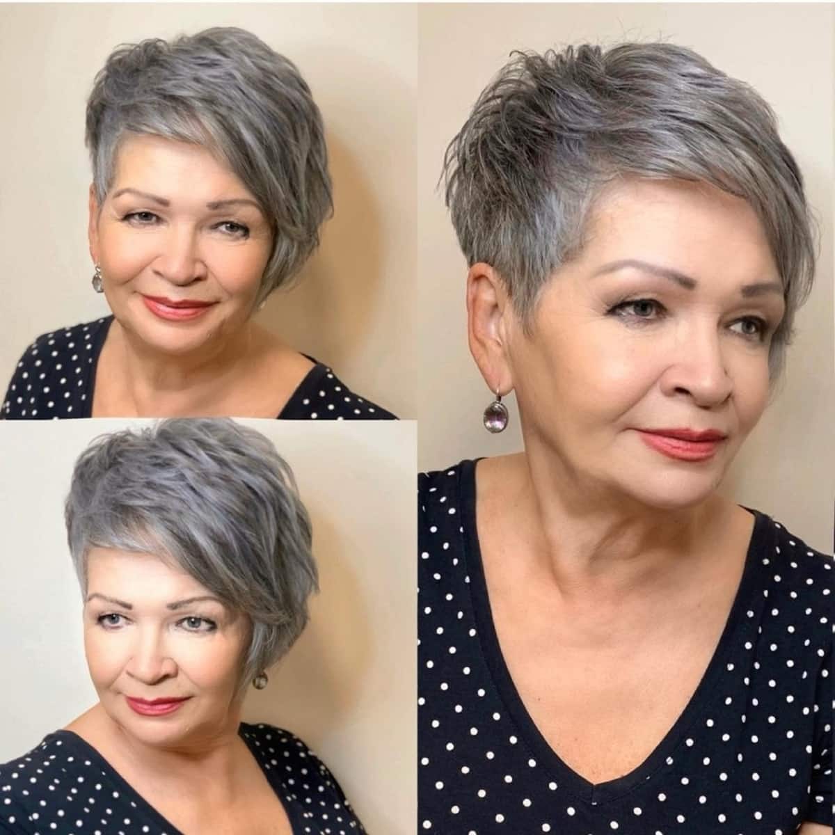 Grey pixie cut for women over 70