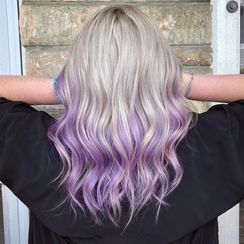 Grey to Silver Purple Ombre