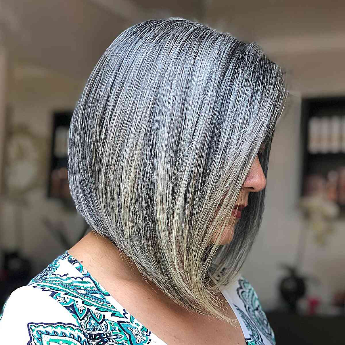 Grey Wedge Angled Lob for Older Women