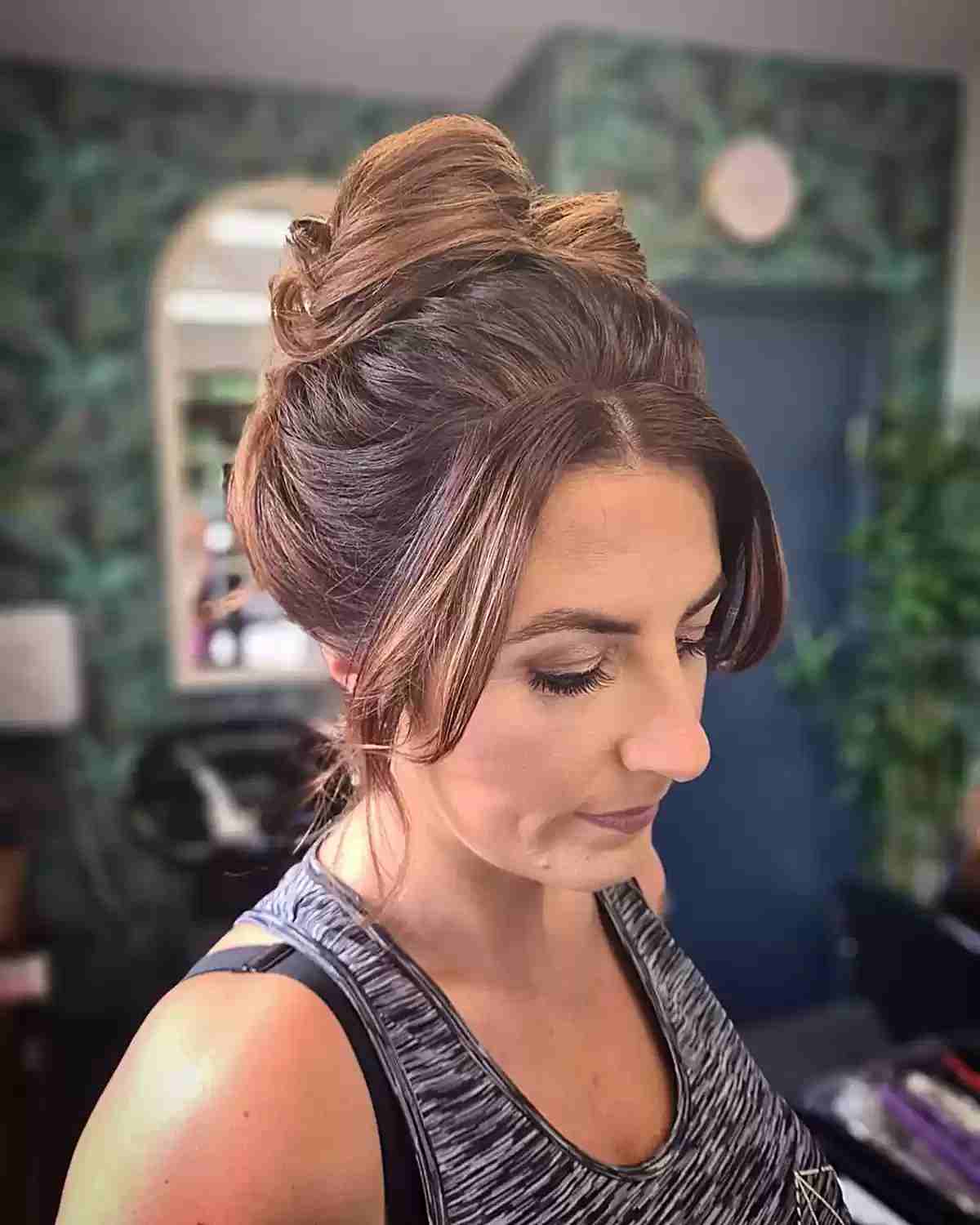 Grooms Mother Loose Updo with Face Frame