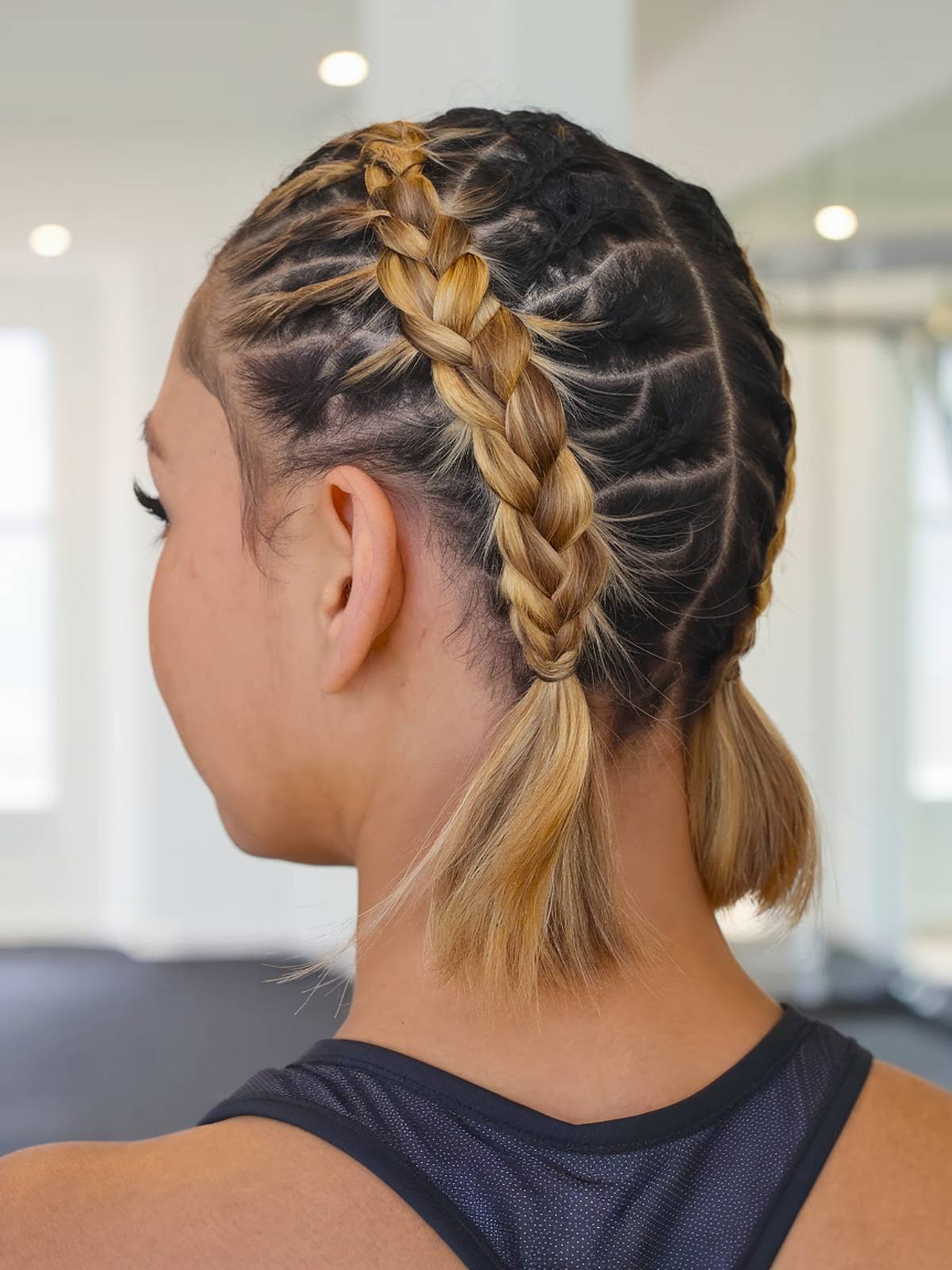 Gym hair idea for short hair