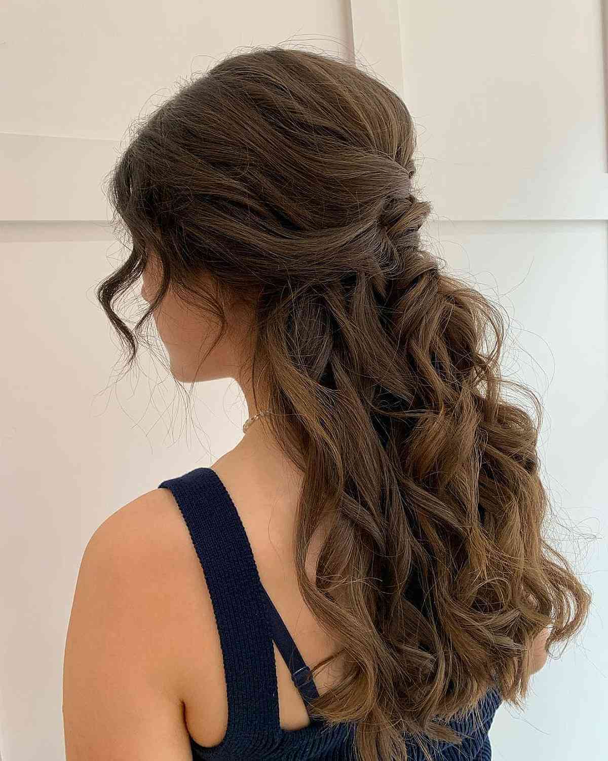 Half Up and Simple Down Style for Prom