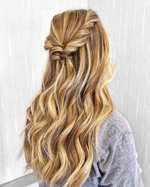 29 Prettiest Half Up Half Down Prom Hairstyles for 2024